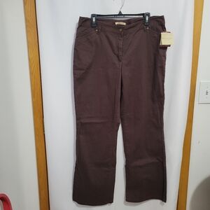 Covington Sport Signature Fit Dark Brown Pants, Size 14, New with tags